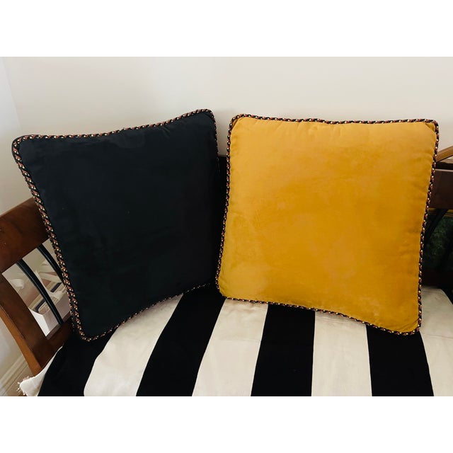 Great Pair Suede Pillows With Decorative Rope For Sale In Miami - Image 6 of 6