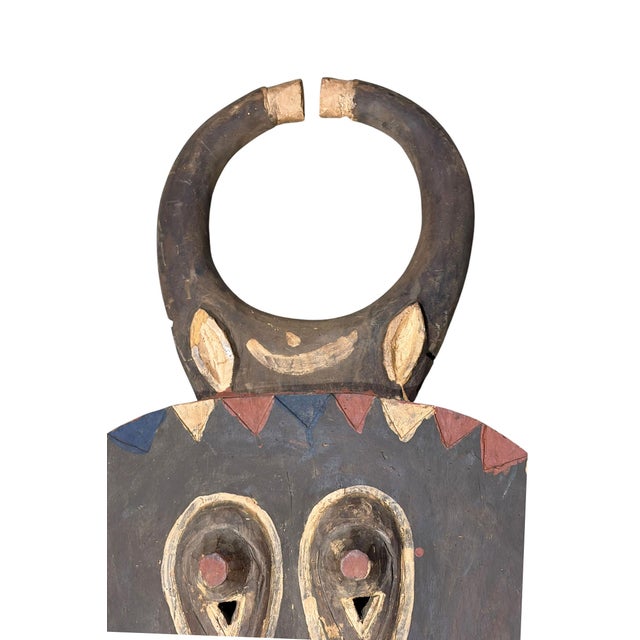 Large Vintage African Baule Goli Male Mask I Coast 42" H For Sale - Image 4 of 7