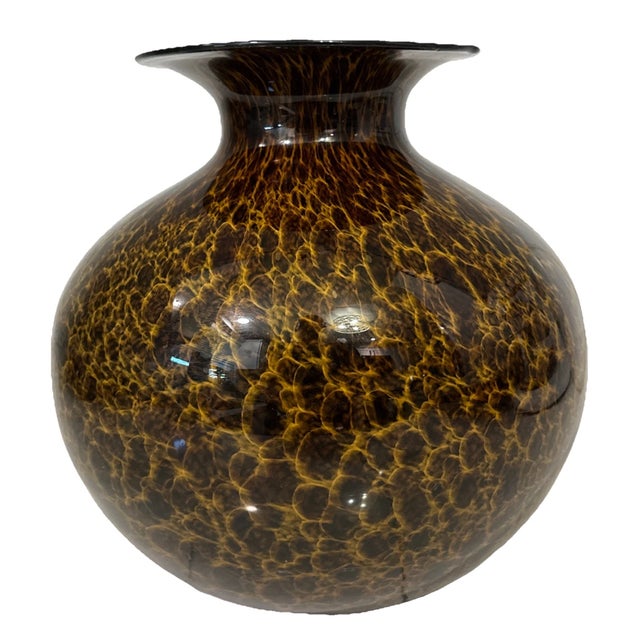 Mid-Century Modern Vintage MCM Maestri Vetrai Murano Style Leopard Glass Vase For Sale - Image 3 of 5