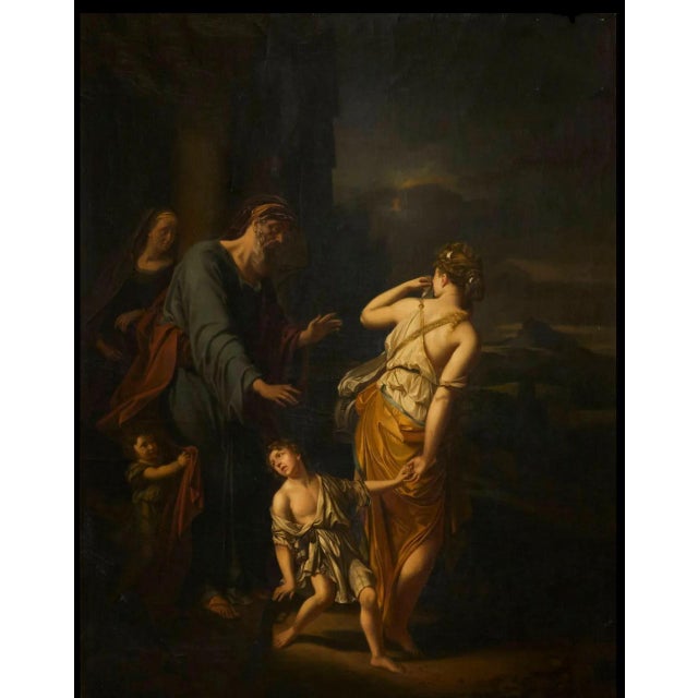 Dutch School Artist after Adrien Van Der Werff, Abraham Sends Hagar and Ishmael Away, Oil on Canvas For Sale - Image 6 of 7