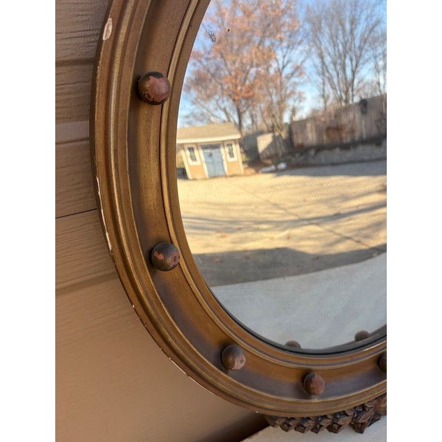 Wood American Federal Giltwood Eagle Bullseye Convex Mirror For Sale - Image 7 of 14