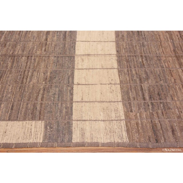 Nazmiyal Collection Neutral Earthy Color Contemporary Area Rug For Sale - Image 4 of 6
