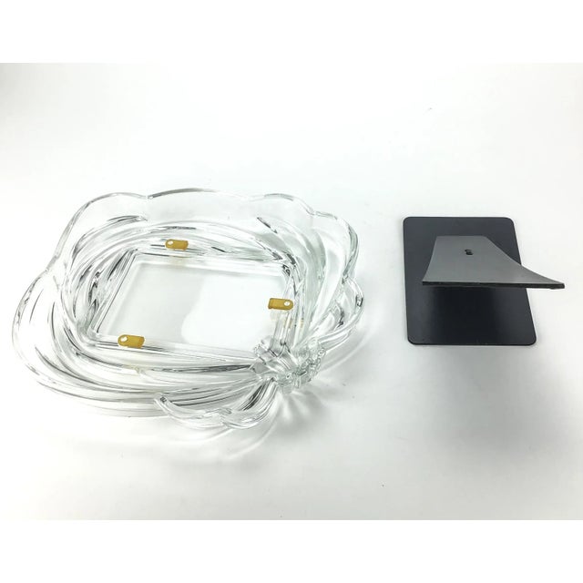 Transparent 1980’s 4 X 6 Carved Glass Heavy Photo Frame For Sale - Image 8 of 8