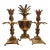Mid Century Modern Brass Pineapple Compote & Candlesticks For Sale