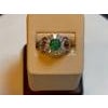 1.5 Carat Round Cut Emerald and 1.2 Carat Diamond Ring 18 Karat White Gold For Sale - Image 16 of 18