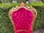 Late 20th Century Late 20c Louis XVI Gold Beech Red Fuchsia Velvet Dining Chairs-Pair For Sale - Image 5 of 6