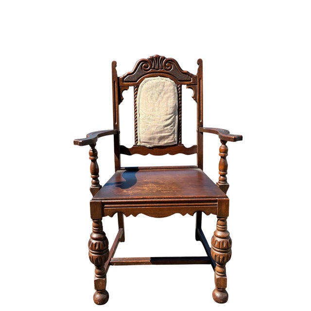 Jacobean Early 20th Century Jacobean Revival Carved Oak Dining Chairs – Set of 6 For Sale - Image 3 of 11