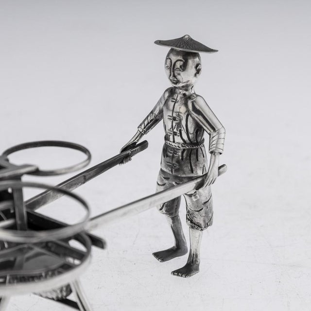 20th Century Chinese Export Silver Condiment Set, 1900s, Set of 3 For Sale - Image 9 of 18