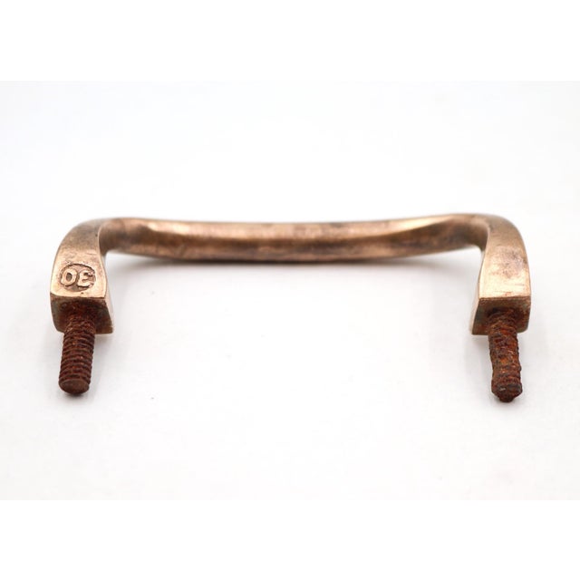 Set of Vintage 3.375 In. Brass Curved Bridge Drawer Pulls For Sale - Image 6 of 6