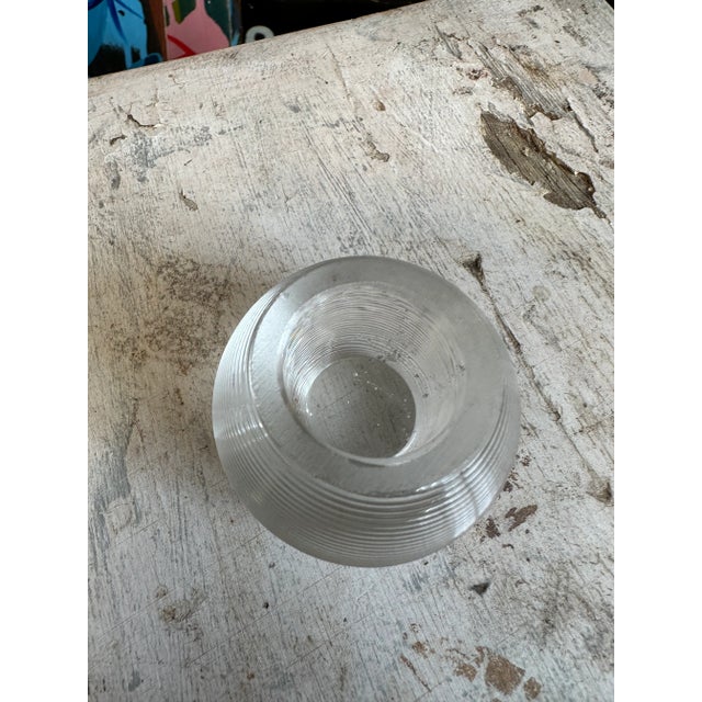 English Edwardian blown glass match striker and holder. One bubble in base.