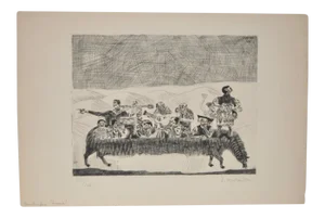 1937 Vintage "The Spooky Lama" Etching by Aime Montandon