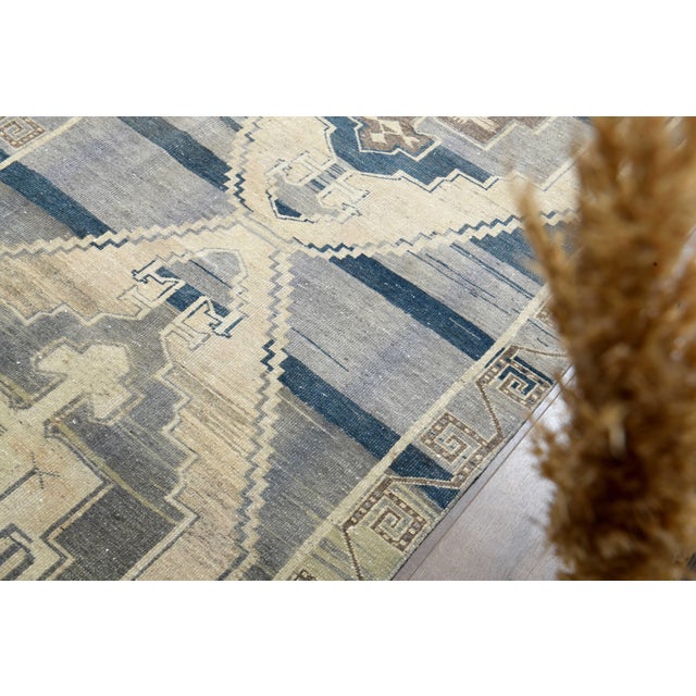 1970s Vintage Turkish Handmade Wool Cotton Green Runner Rug For Sale - Image 10 of 11