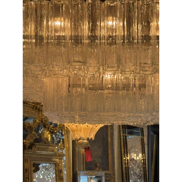 Late 20th Century Vintage Italian Large Scale Murano Tronchi Glass Chandelier For Sale - Image 5 of 7