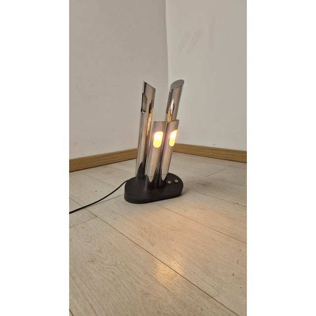 Table Lamp Mod T443 in Chrome with Four Lights by Mario Faggian for Lights, 1954 For Sale - Image 9 of 16