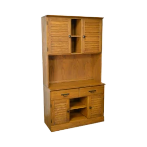 Brandt Ranch Oak Large 2 Piece Bookcase Hutch Cabinet