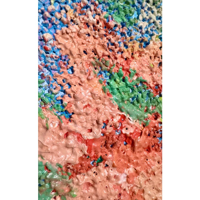 Textile Henry Benson, Large Pointillism Oil Painting Flower Seller and Cart Henry Benson Americana Art, For Sale - Image 7 of 8