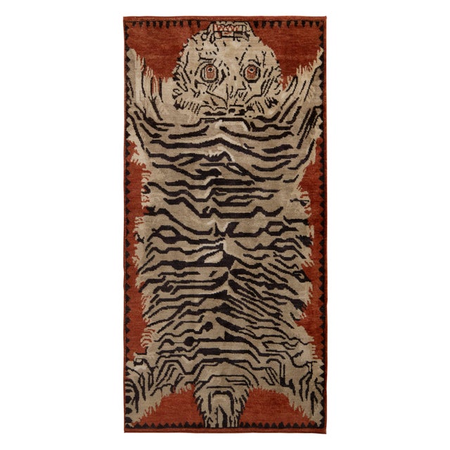 Rug & Kilim Tiger Skin Style Rug, Beige, Black and Orange, 10x14 For Sale In New York - Image 6 of 6