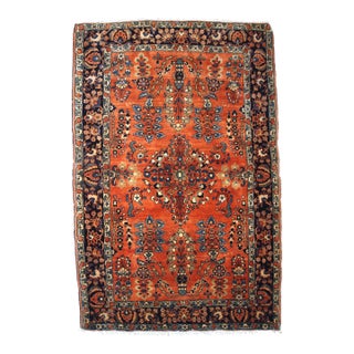 1900s, Handmade Antique Persian Sarouk Rug 3.5' X 5.5' For Sale