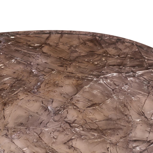 Splash Coffee Table (natural Parchment & Champagne Ice-resin) For Sale In San Francisco - Image 6 of 8