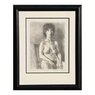 Seated Nude, Raphael Soyer Lithograph, Signed in Pencil For Sale