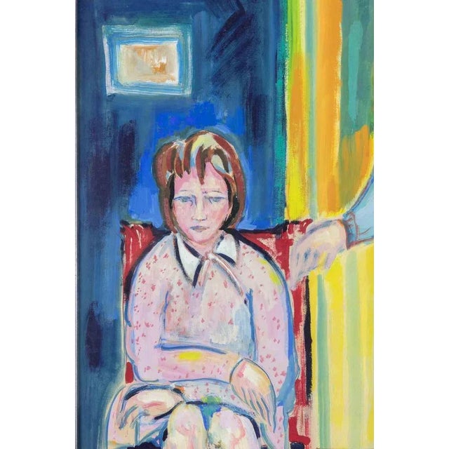 1960s Sirio Pellegrini, Sisters, Oil Painting, 1960s For Sale - Image 5 of 6