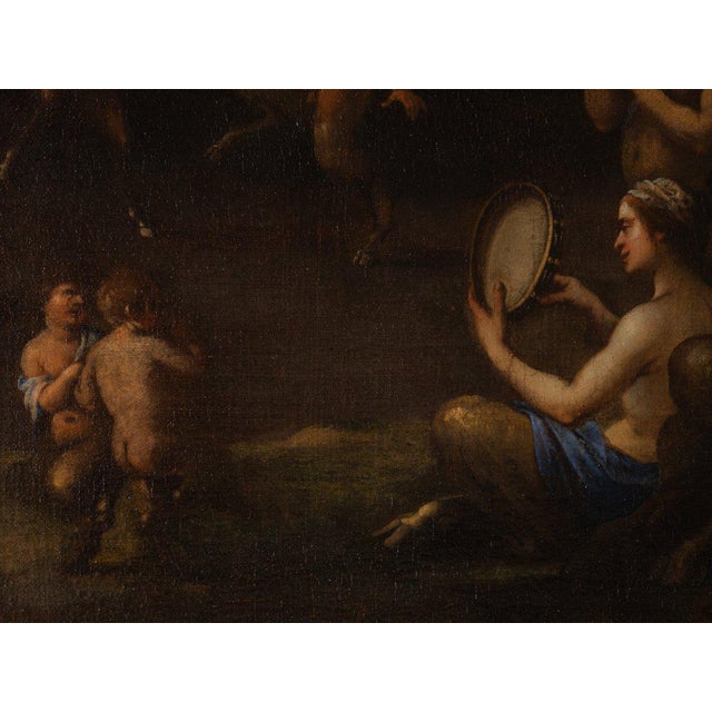 After Agostino Carracci, Landscape with Nymphs and Satyrs, 16th Century, Oil on Canvas For Sale - Image 5 of 9