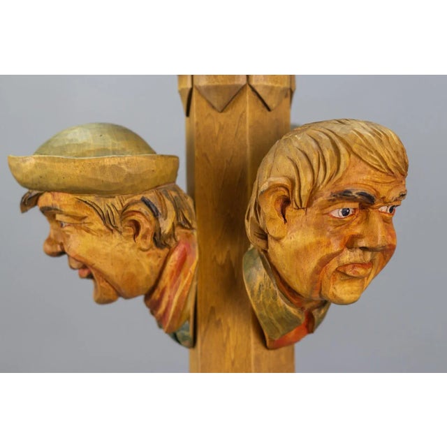 Art Deco Style Hand-Carved Wooden and Glass Pendant Light For Sale - Image 9 of 18