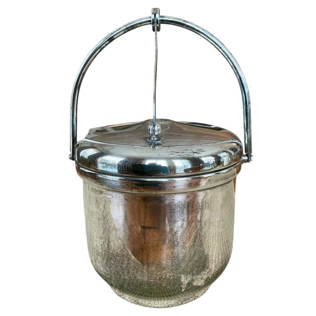Vintage Silverplate Hinged Lid Ice Bucket For Sale - Image 11 of 11