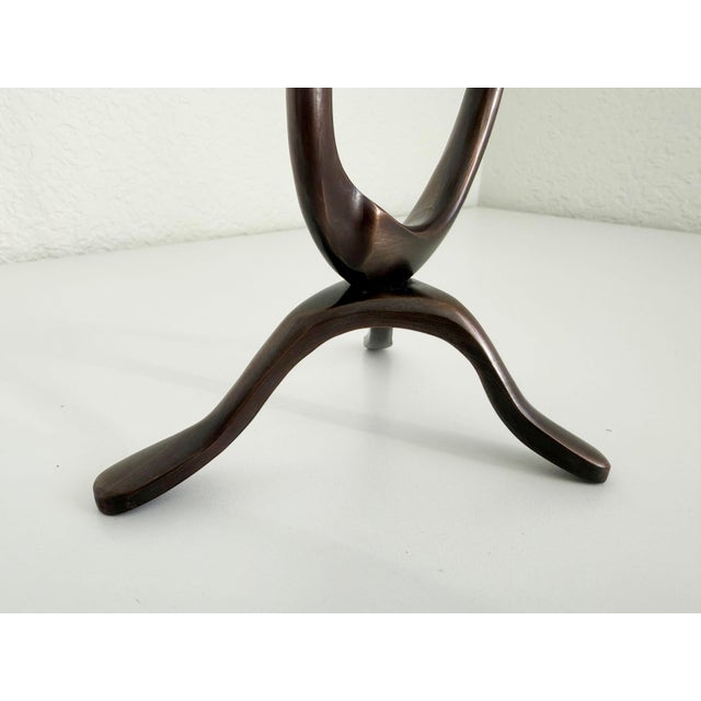 Brutalist Bronze Wavy 2-Arm Candle Holder For Sale - Image 4 of 10
