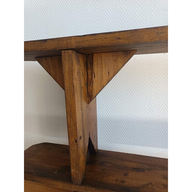Wood Rustic Wooden Farm Benches, 1940s, Set of 2 For Sale - Image 7 of 11