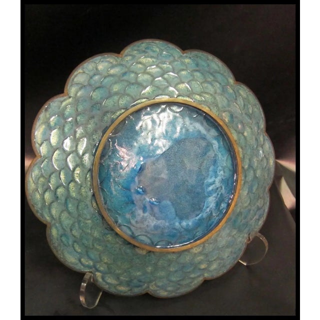 Vintage Cloisonné Chinese Charger For Sale - Image 9 of 10
