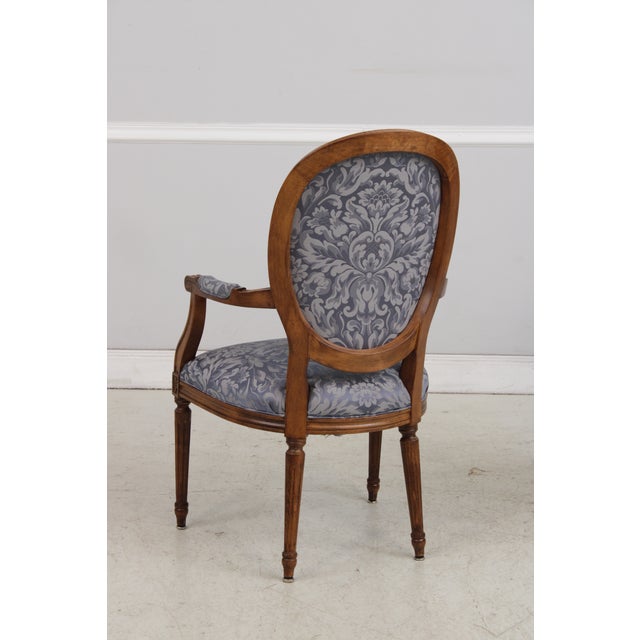 1970s Set of 8 French Louis XVI Upholstered Dining Room Chairs For Sale - Image 5 of 18