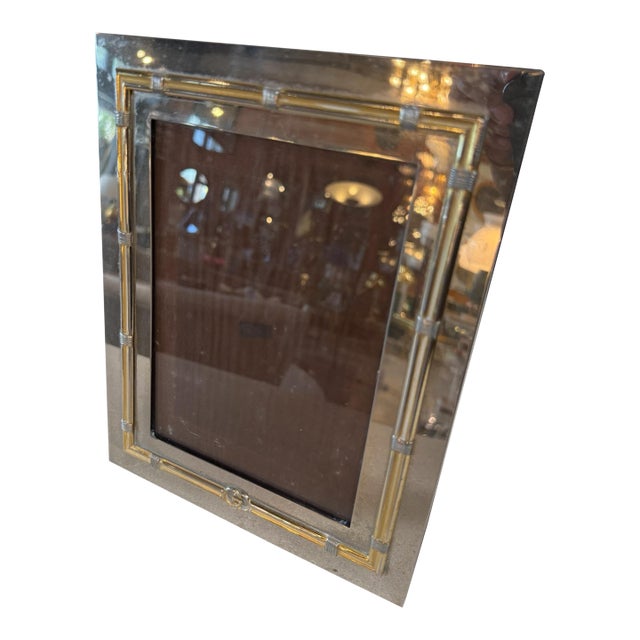 Vintage Gucci Silver & Gold Tone Picture Frame 5x7 For Sale