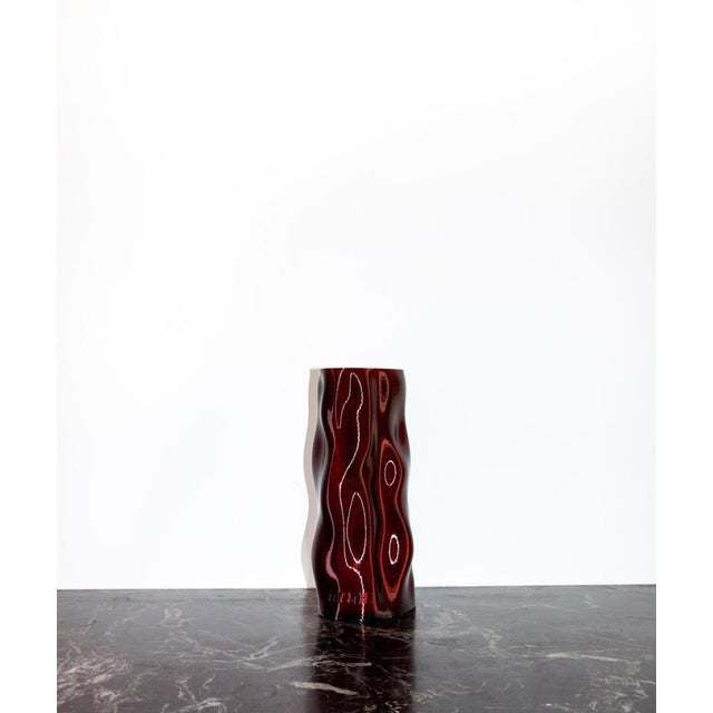 Contemporary Tall Forest Green Magma Vase by Mana For Sale - Image 3 of 9