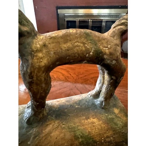 Mid 19th Century Antique Chinese Terra Cotta Animal Roof Tile on Curved Base For Sale - Image 5 of 12