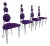 Memphis Style Dining Chairs in Purple & Green Microsuede Upholstered Panels For Sale