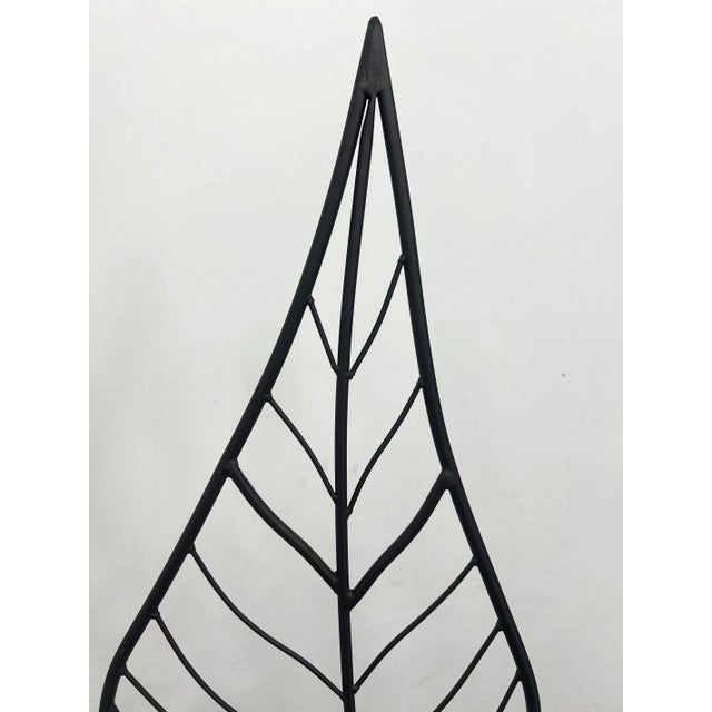 1970s Three-Panel Metal Folding Room Divider Screen With Leaf Motif For Sale In Philadelphia - Image 6 of 9