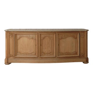 1940s French Oak Sideboard With Marble Top by Christian Krass For Sale