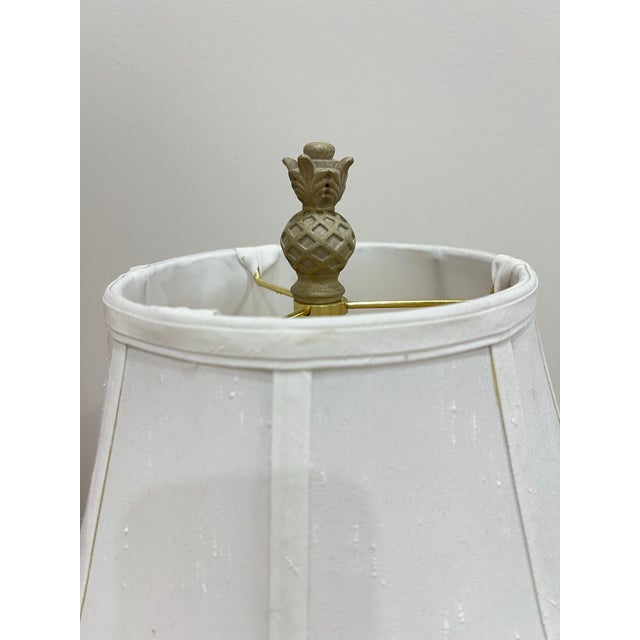 19th Century Heavy Cast Iron Pineapple Lamp Painted For Sale - Image 4 of 4