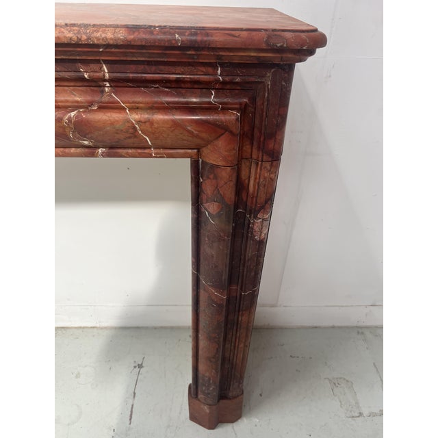 Louis Philippe Fireplace in Red Breccia Marble, 19th Century For Sale - Image 5 of 13
