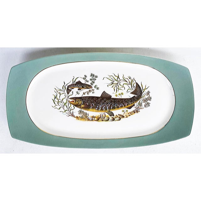 Mid-Century Modern Mid 20th Century Figgjo Flint Norwegian Fish Service, Platter and 12 Plates For Sale - Image 3 of 10