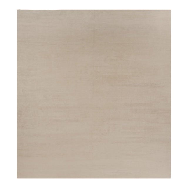 Rug & Kilim’s Oversized Modern Textural Rug in Beige and Cream Striae For Sale