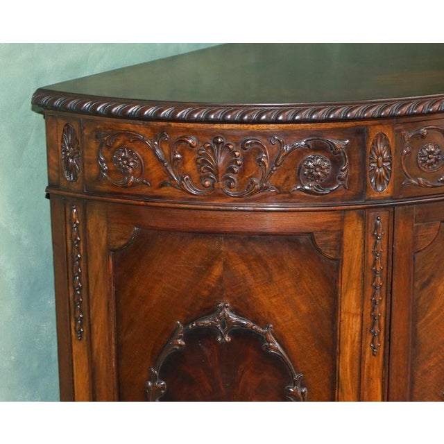 Antique Victorian Flamed Hardwood Demi Lune Sideboard, 1880 For Sale - Image 9 of 18