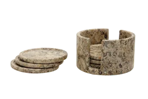 Tan Marble Coaster Set - Set of 6