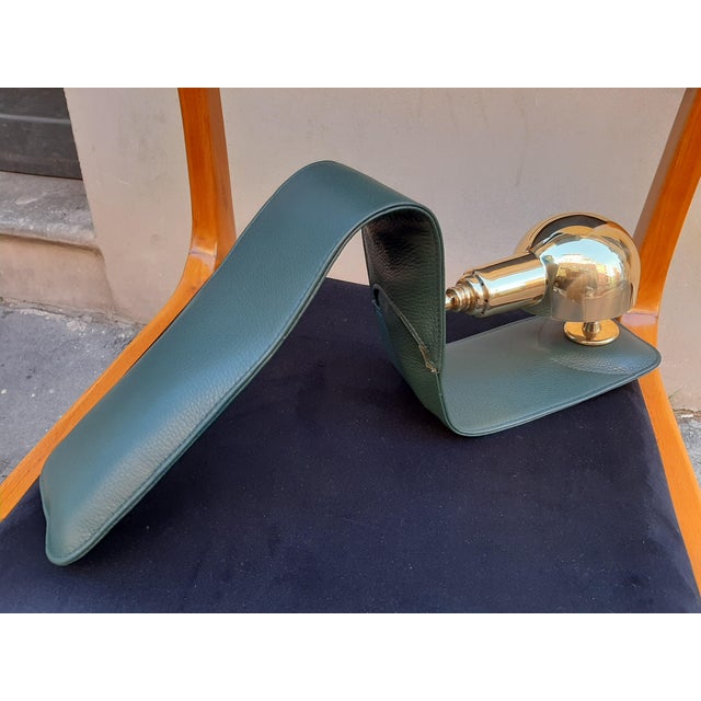 Forest Green Model LP01 Armchair Lamp in Dark Green, Polished Brass with Power Bank Charging by Luigi Caccia Dominioni for B&B Italia, 1990s For Sale - Image 8 of 12