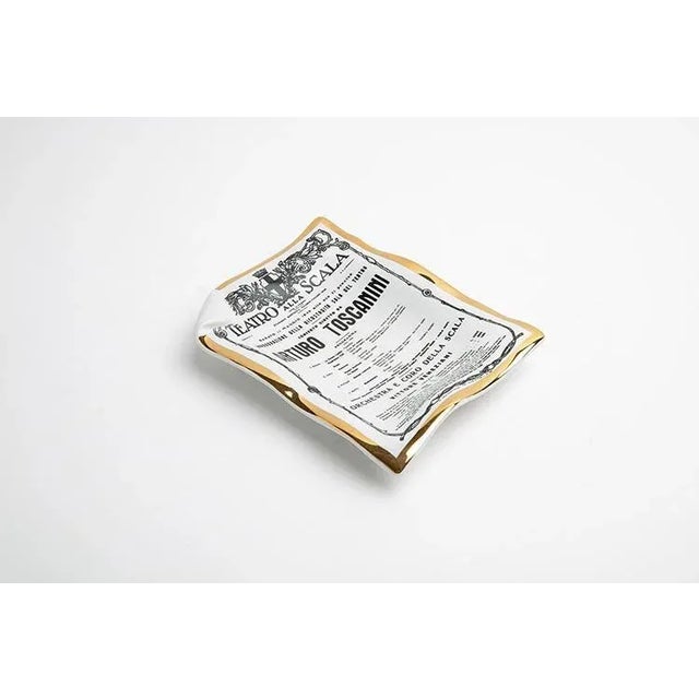 Ceramic ashtray. Piero fornasetti production period 1950s dimensions l. 12.5 - p. 16.5 - h. 3 cm i have official proof of...