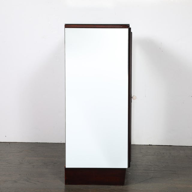 Art Deco Directoire Style Walnut, Mirrored & Reverse Etched Detail Bar Cabinet For Sale - Image 14 of 18