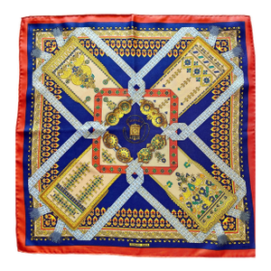Hermes Brin D’or Gavroche Scarf Silk Blu And Red Design Abadie Julie 2014