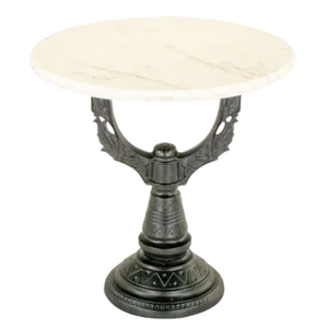 Vintage Cast Iron and Marble Side Table