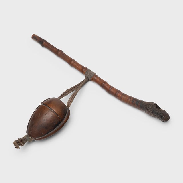 Chinese Chinese Spotted Bamboo Tobacco Pipe and Pouch, C. 1900 For Sale - Image 3 of 5